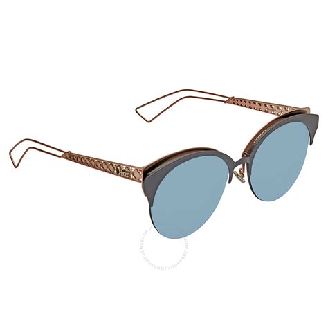 Dior Diorama Club Light Blue Mirror Cat Eye Ladies Sunglasses 